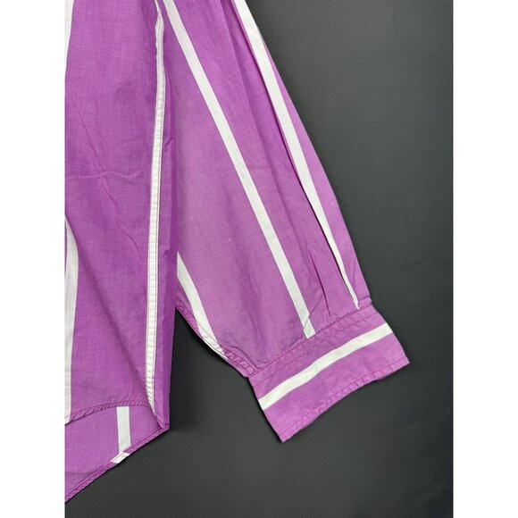 Vintage 90s Nautica Sailing Gear Long Sleeve Button Up Shirt Pink Stripes - Picture 10 of 16